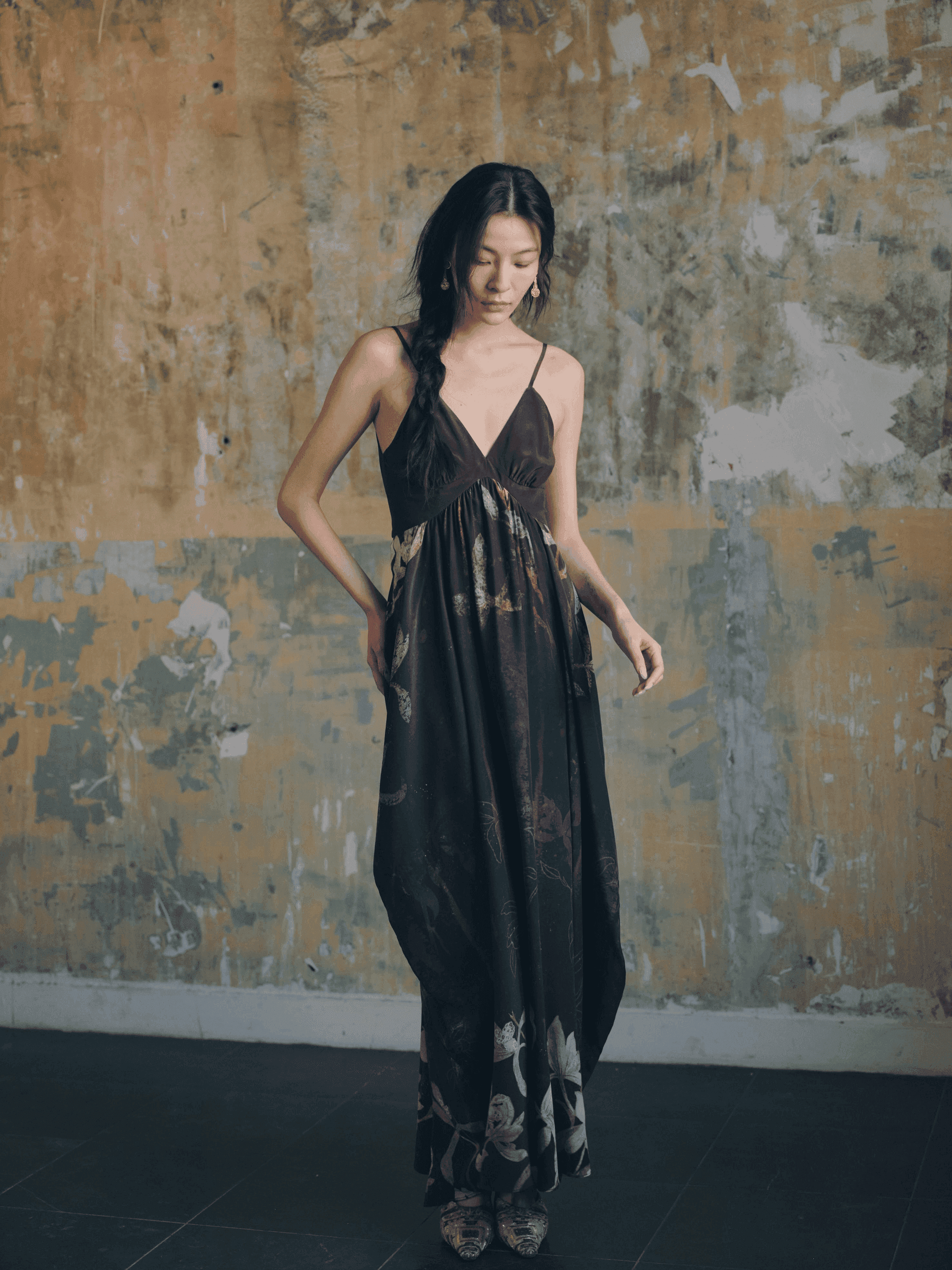 Nine Orchids collection product — full look with layered separates