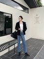 ZBM133C#秋款上新大翻领仿麂皮斜拉链机车短外套(两色)