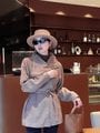 ZBM9260#秋款上新毛边大翻领系带收腰短款羊毛大衣外套
